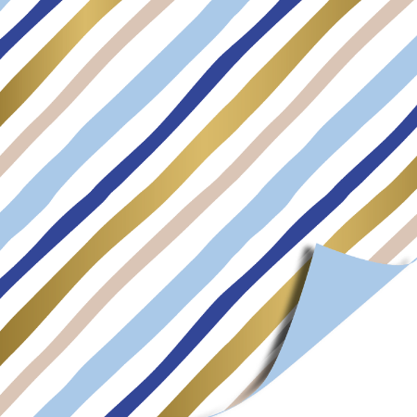 Cadeaupapier - Geschilderde lijnen (blauw)
