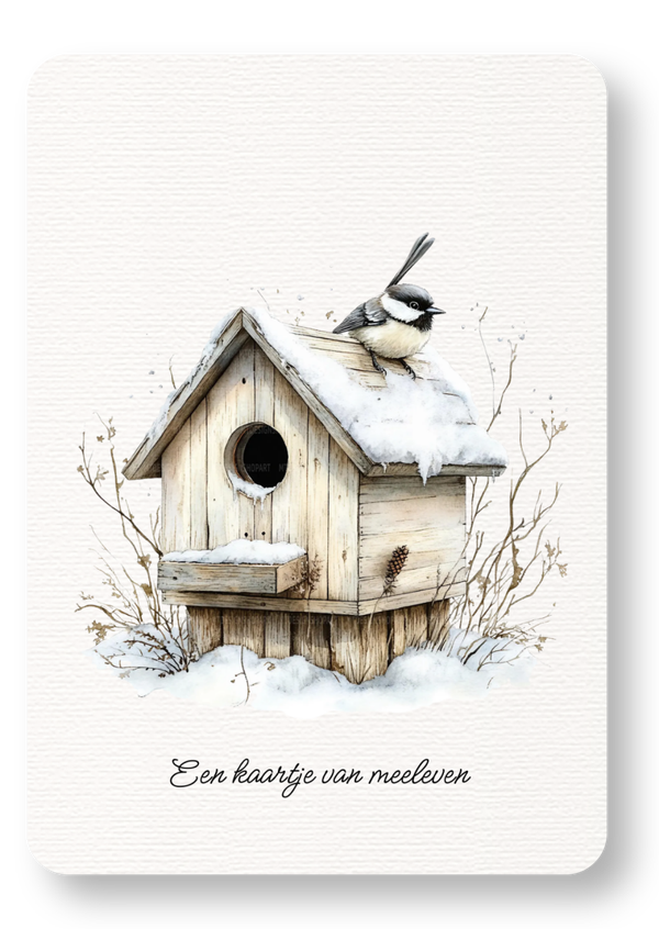 Een kaartje van meeleven - vogelhuisje