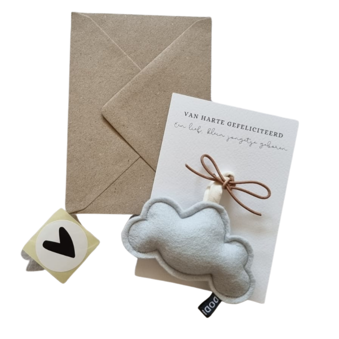 Geurkaart - Lief klein jongetje geboren - blauwe wolk