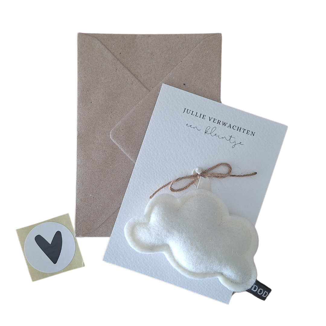 Geurkaart - Jullie verwachten een kleintje - witte wolk