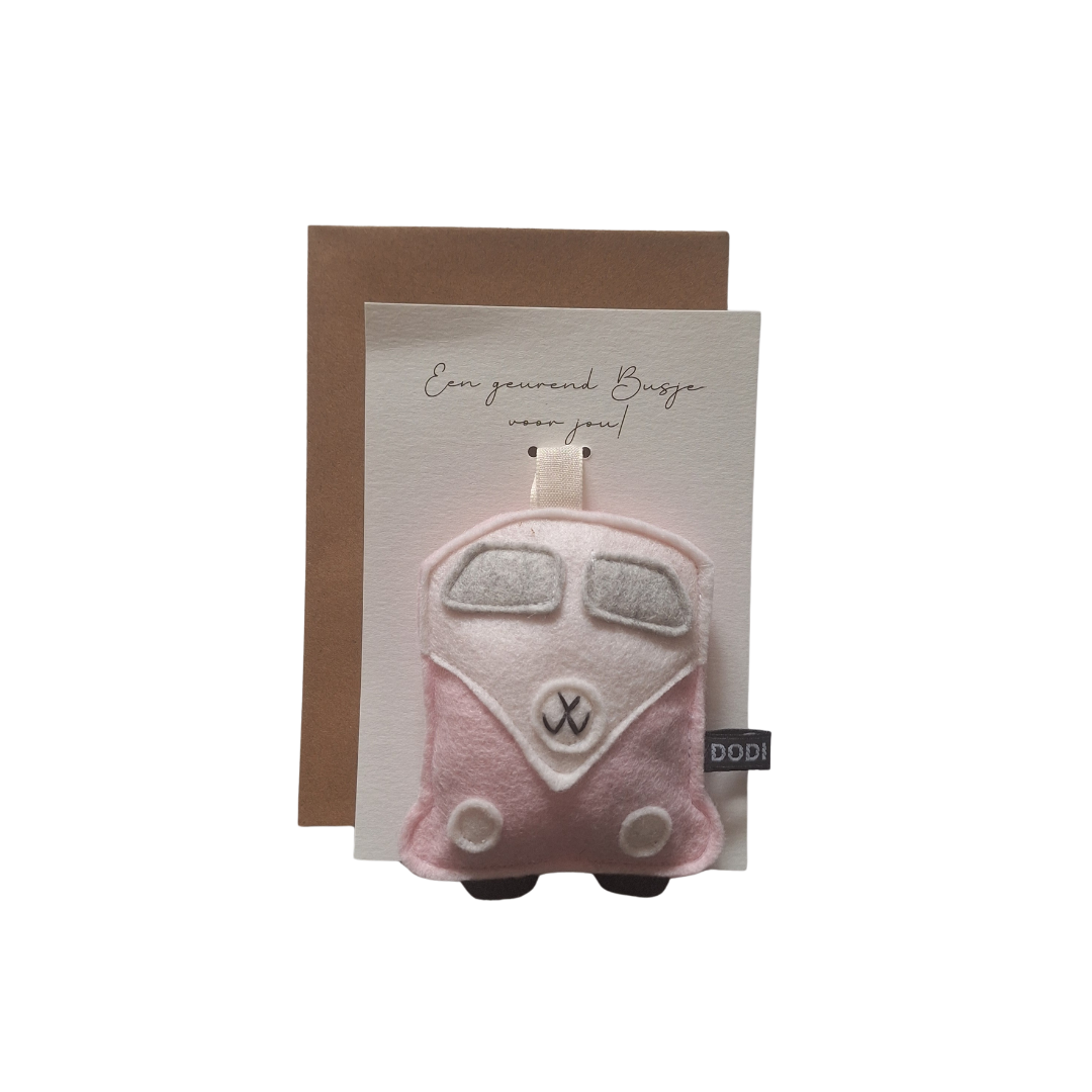 Geurkaart - VW busje roze