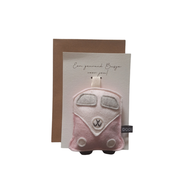 Geurkaart - VW busje roze
