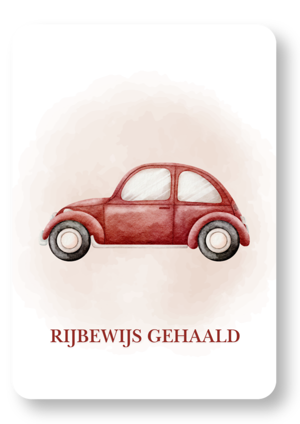 Rijbewijs gehaald - rode auto
