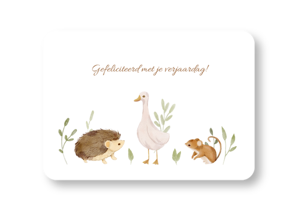 Egel, gans en muis