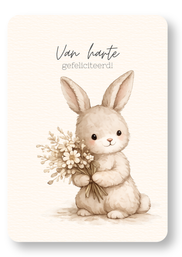 Van harte gefeliciteerd - konijntje