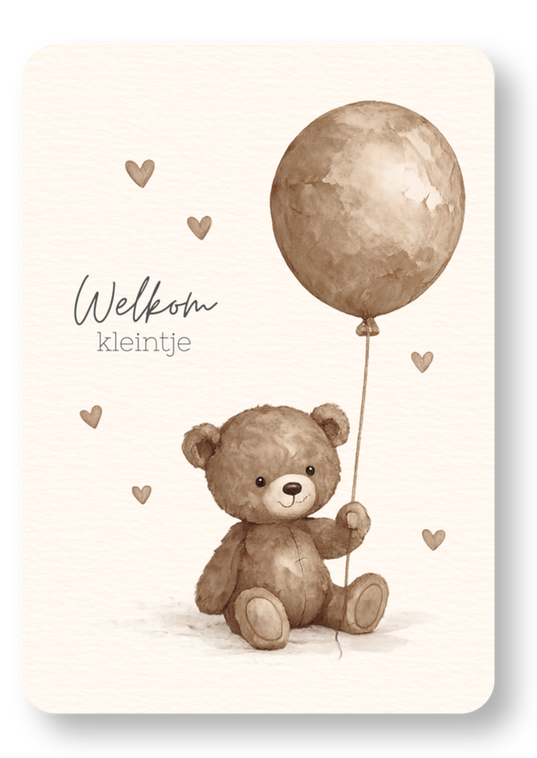Welkom kleintje - beer met ballon