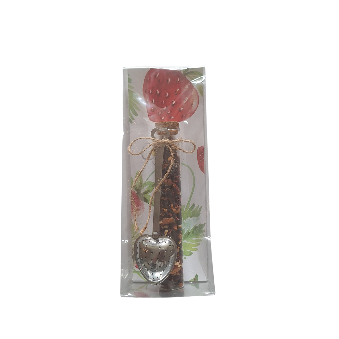 Reageerbuisje - aardbeien thee