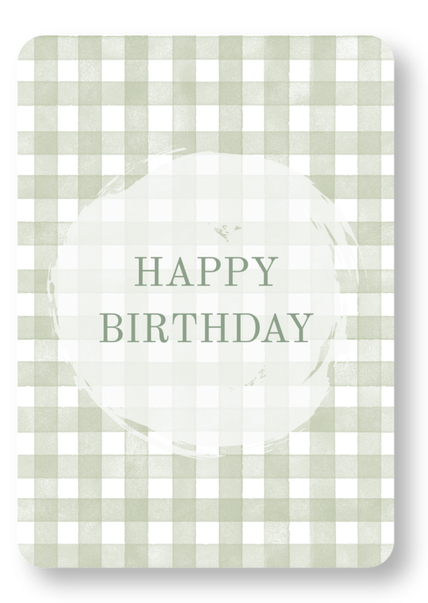 Happy Birthday - ruitjes groen