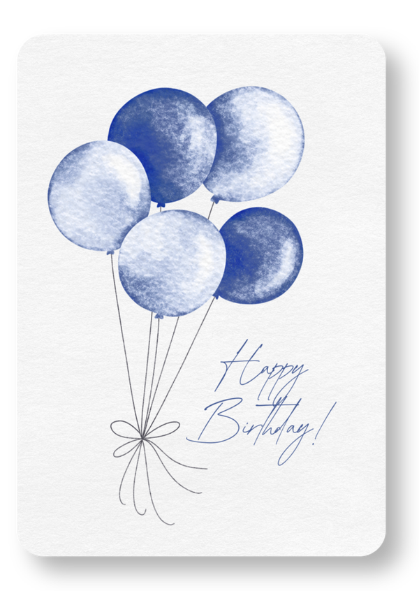 Happy Birthday - blauwe ballonnen