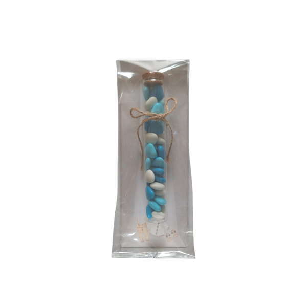 Reageerbuisje - blauwe hartjes