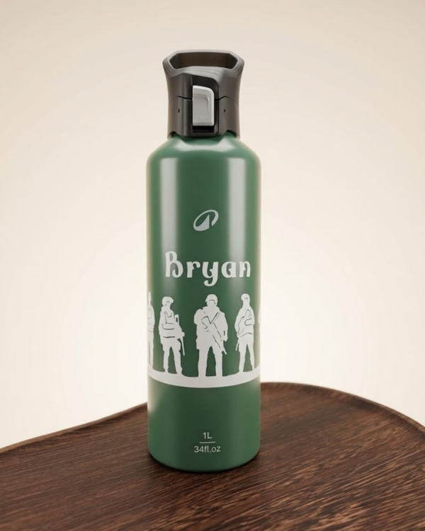 Naamsticker voor drinkfles - soldaten