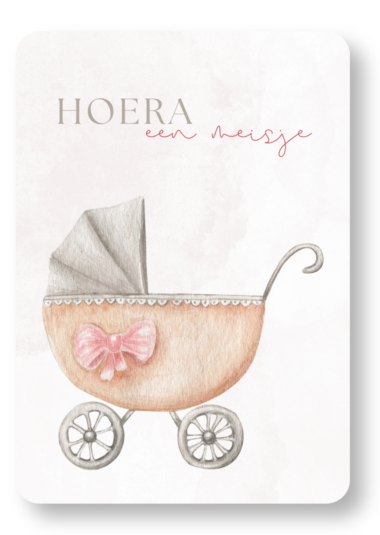 Roze kinderwagen