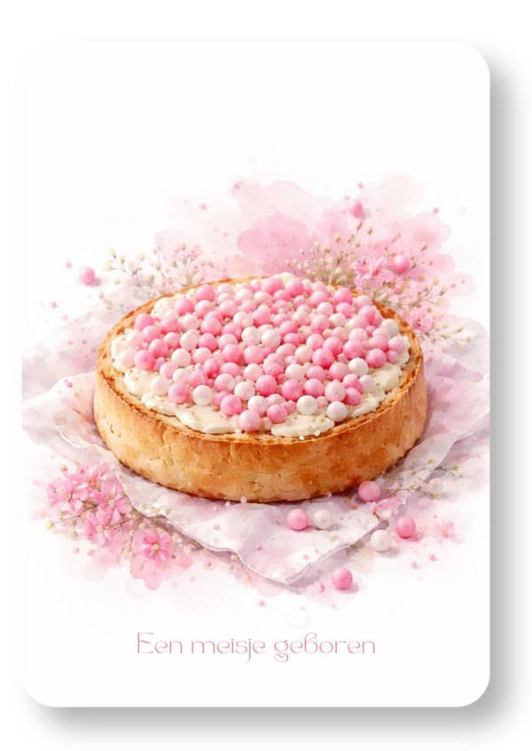 Beschuit met roze muisjes