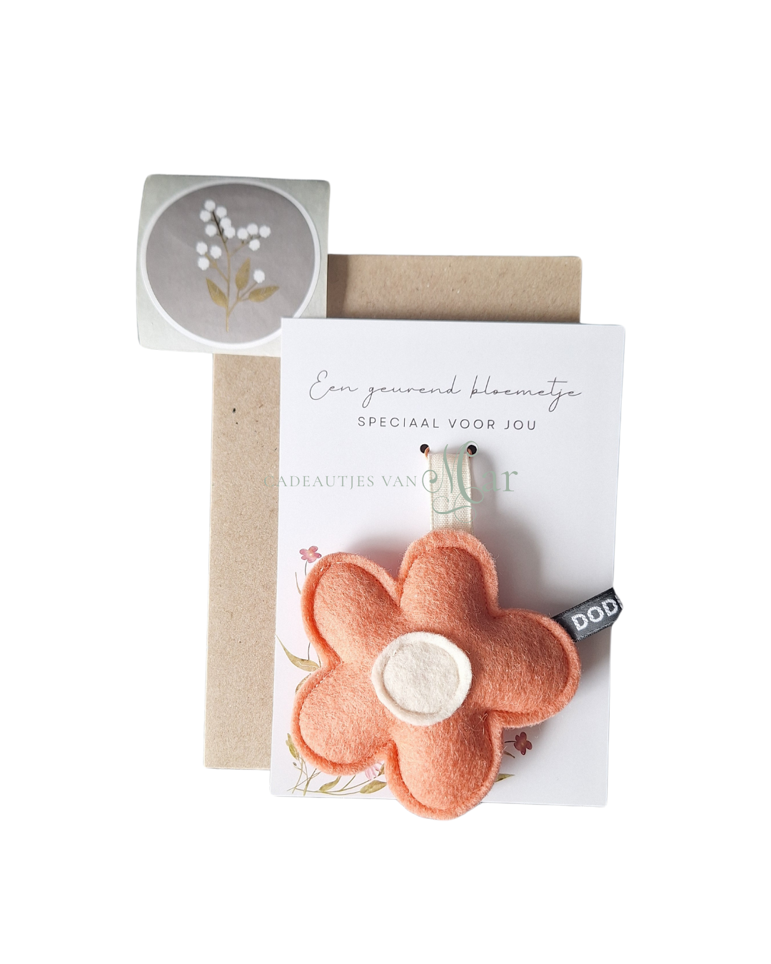 Geurkaart - donkerroze bloem