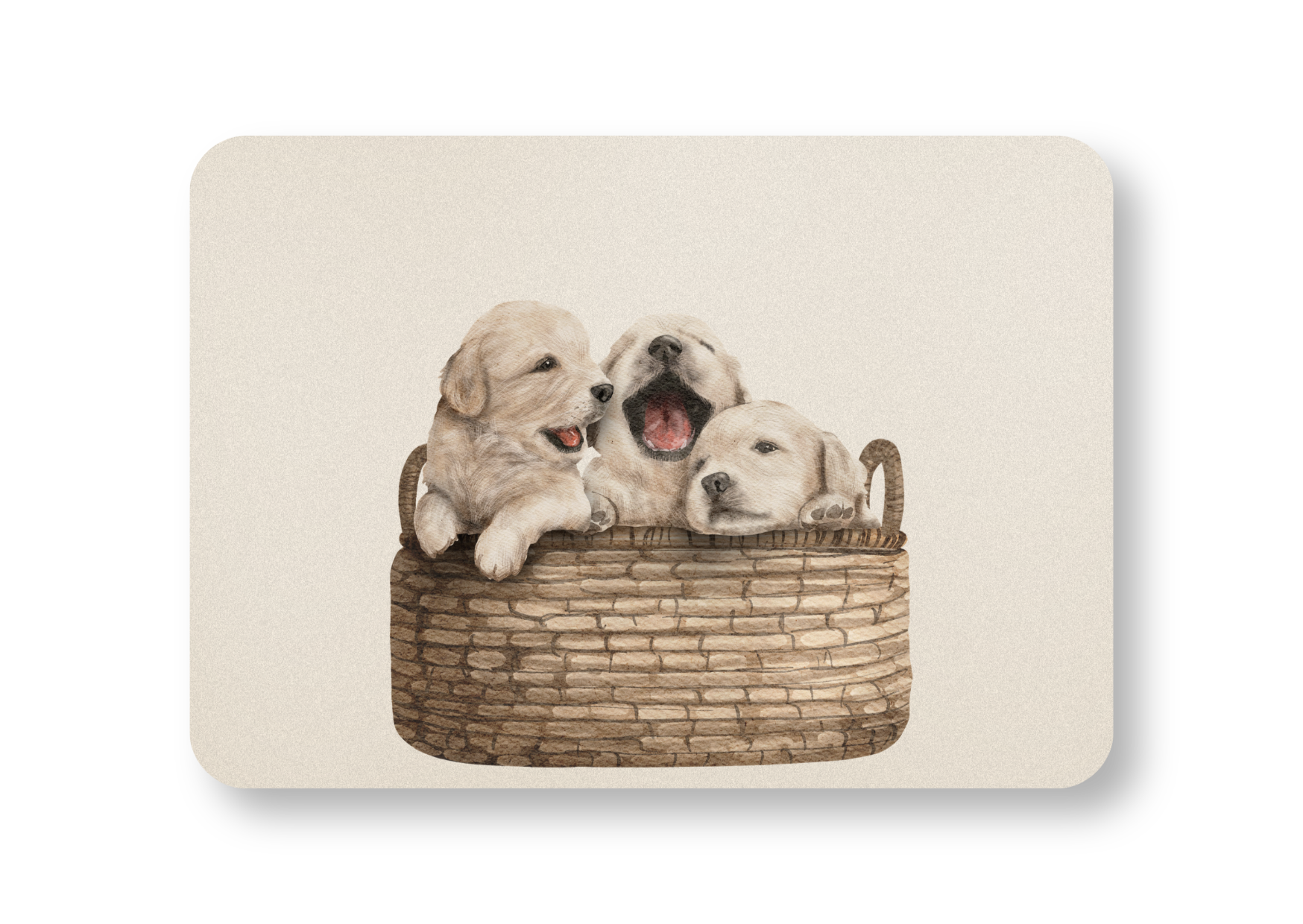 Puppy's in een mandje