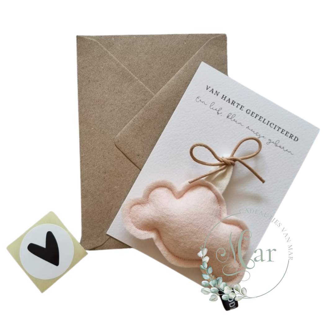 Geurkaart - roze wolk