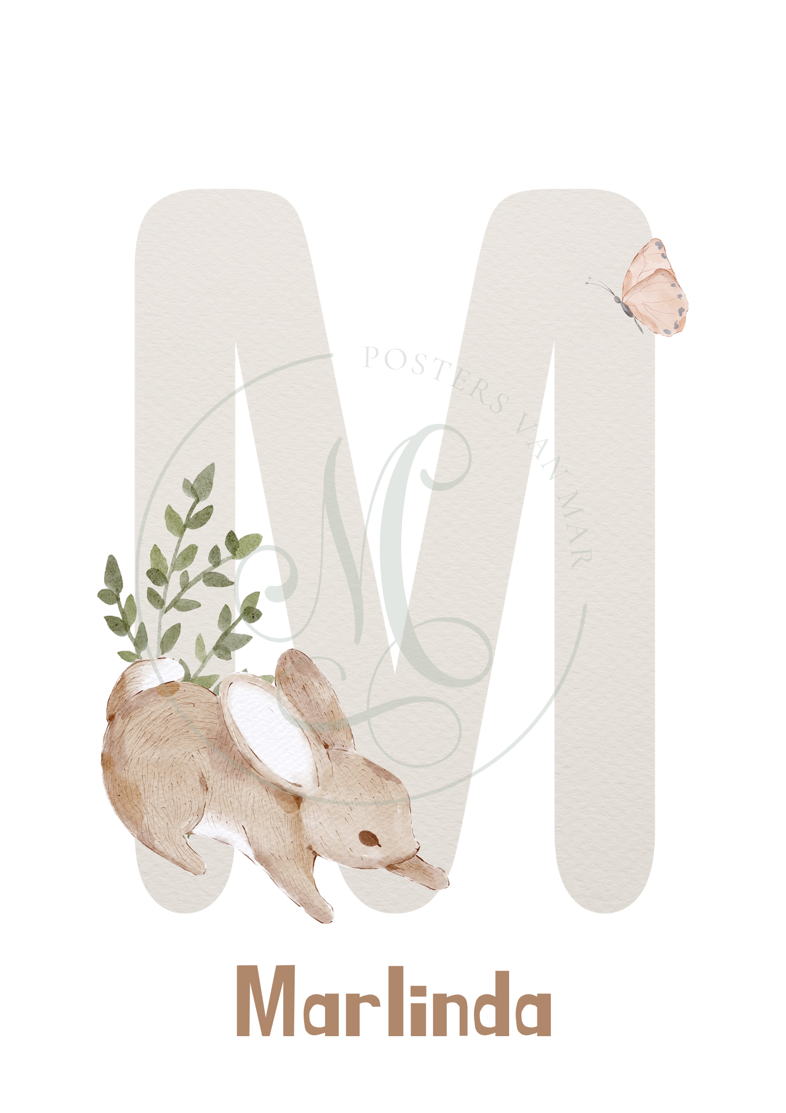 Gepersonaliseerde poster - konijn