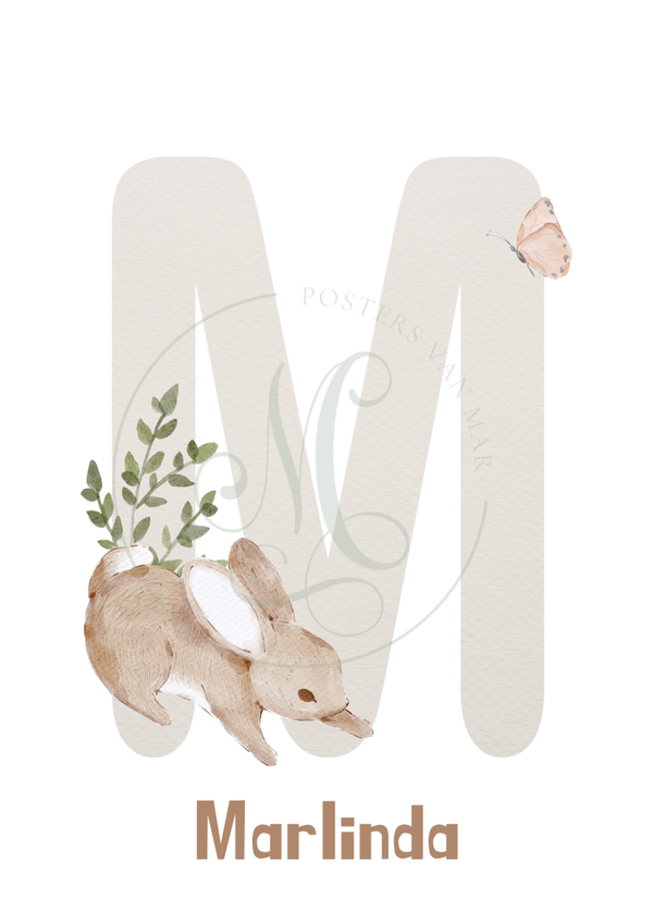 Gepersonaliseerde poster - konijn