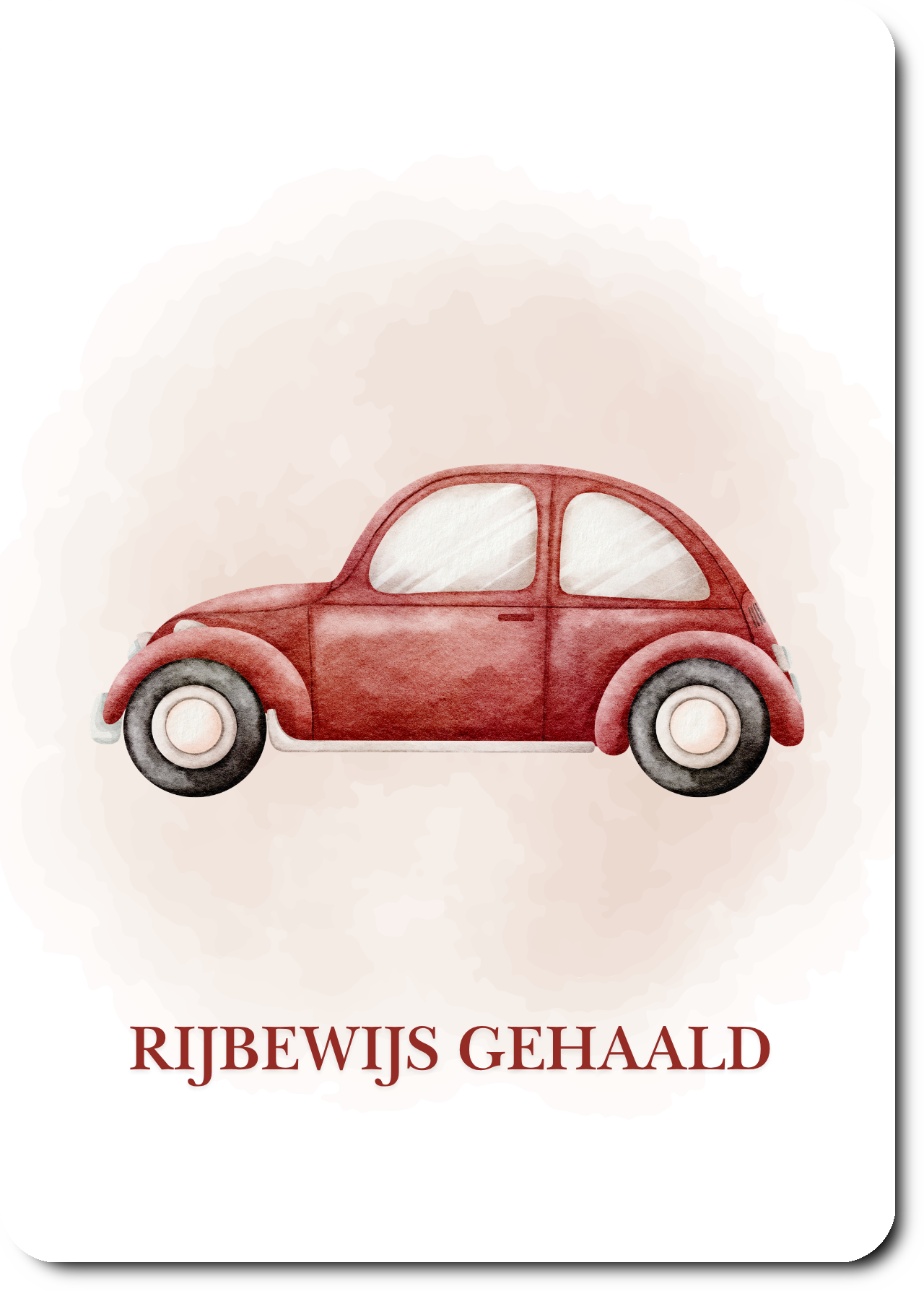 Rijbewijs gehaald - rode auto