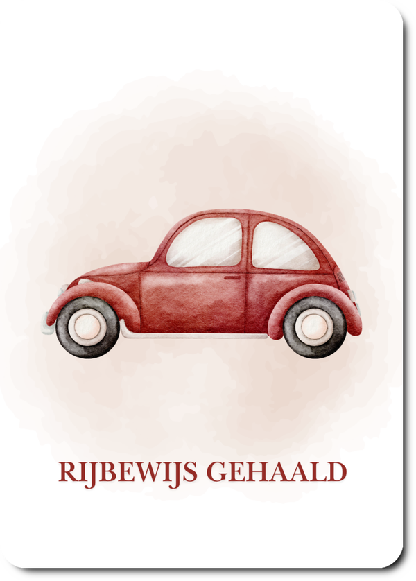 Rijbewijs gehaald - rode auto