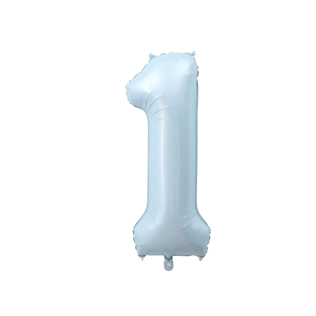Cijferballon - 1 - blauw