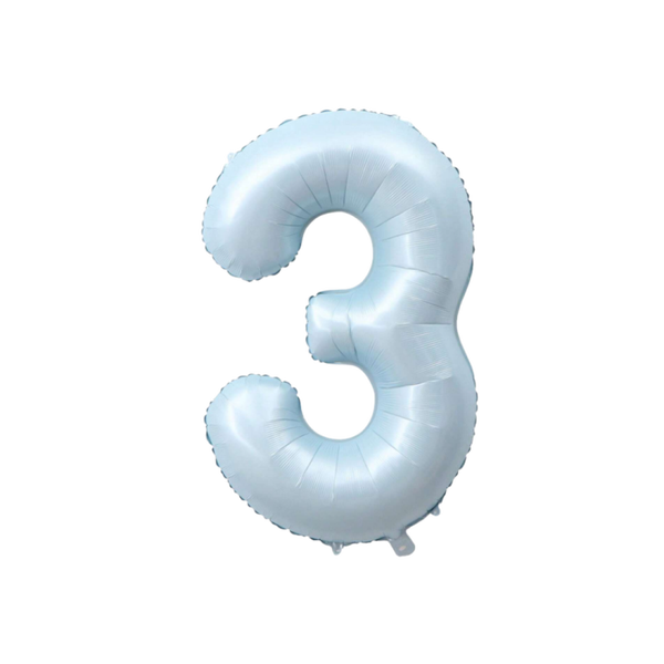 Cijferballon - 3 - blauw