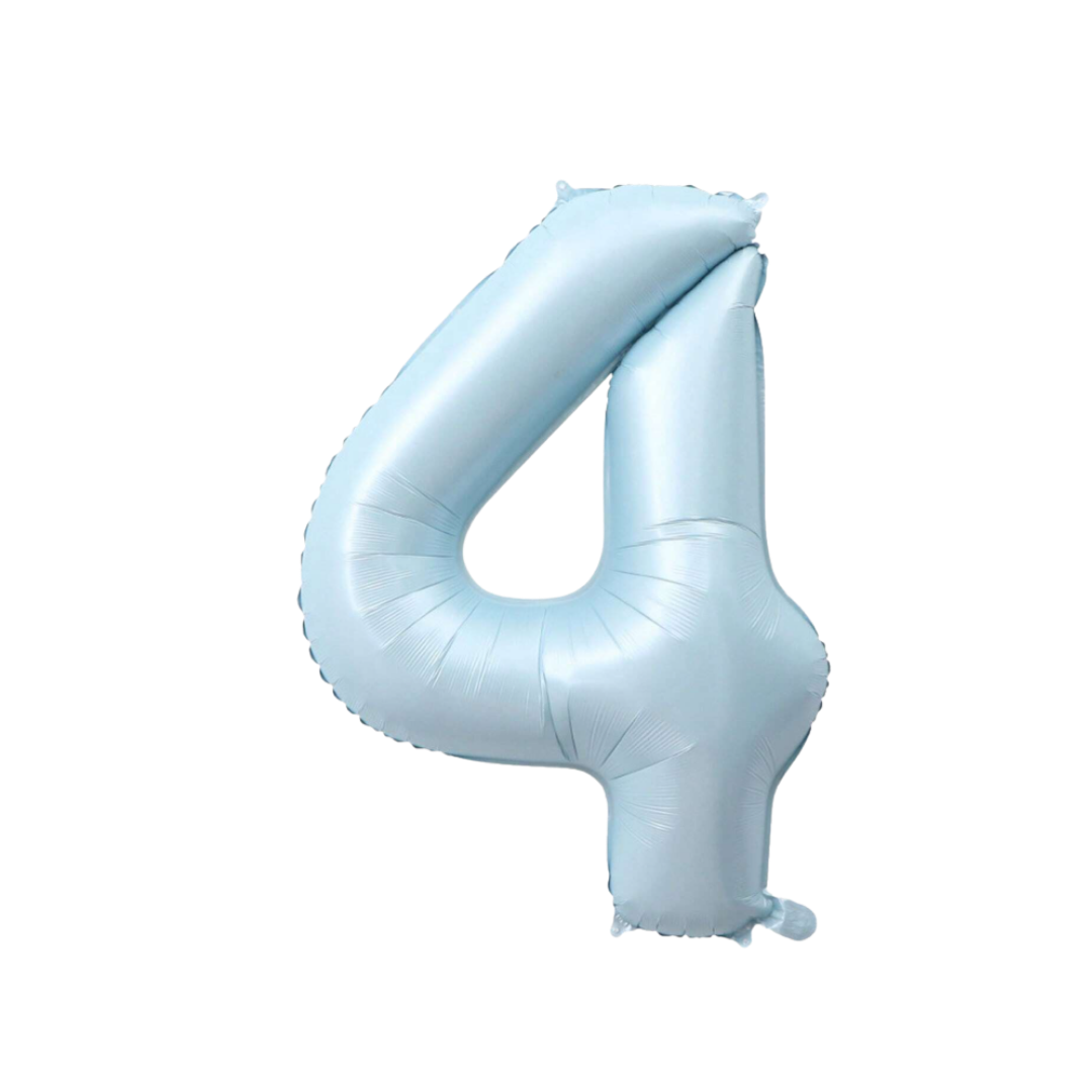 Cijferballon - 4 - blauw