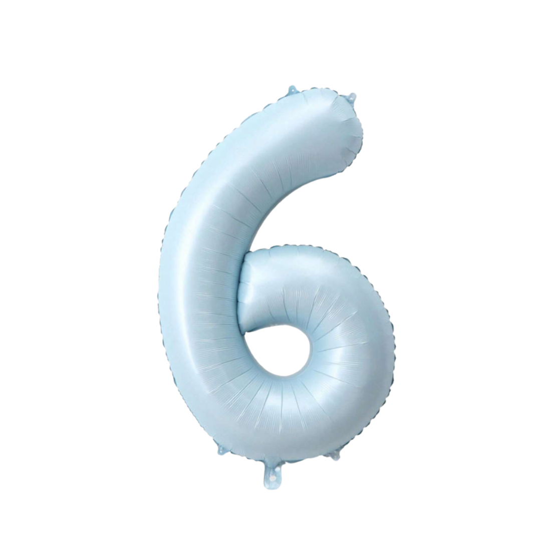 Cijferballon - 6 - blauw