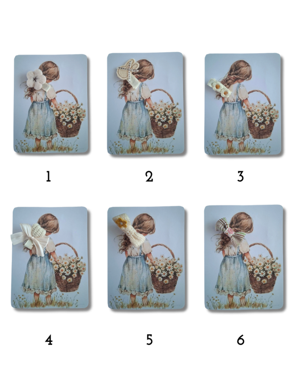 Kaart met knipje - bloemenmeisje