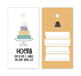 Cadeaulabel - Hoera kleur