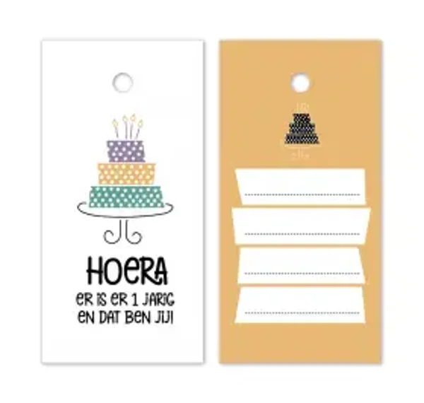 Cadeaulabel - Hoera kleur