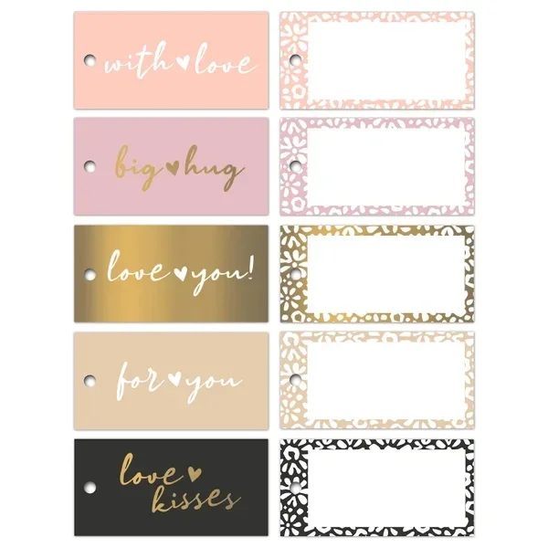 Cadeaulabel - Bloemenharten