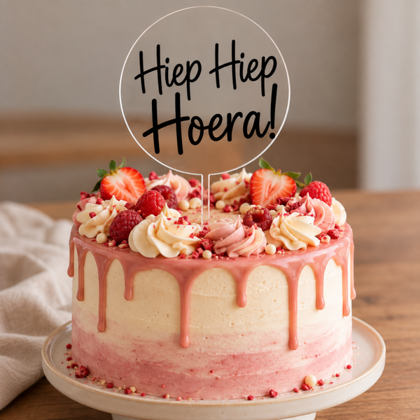 Taart topper - Hiep hiep hoera!
