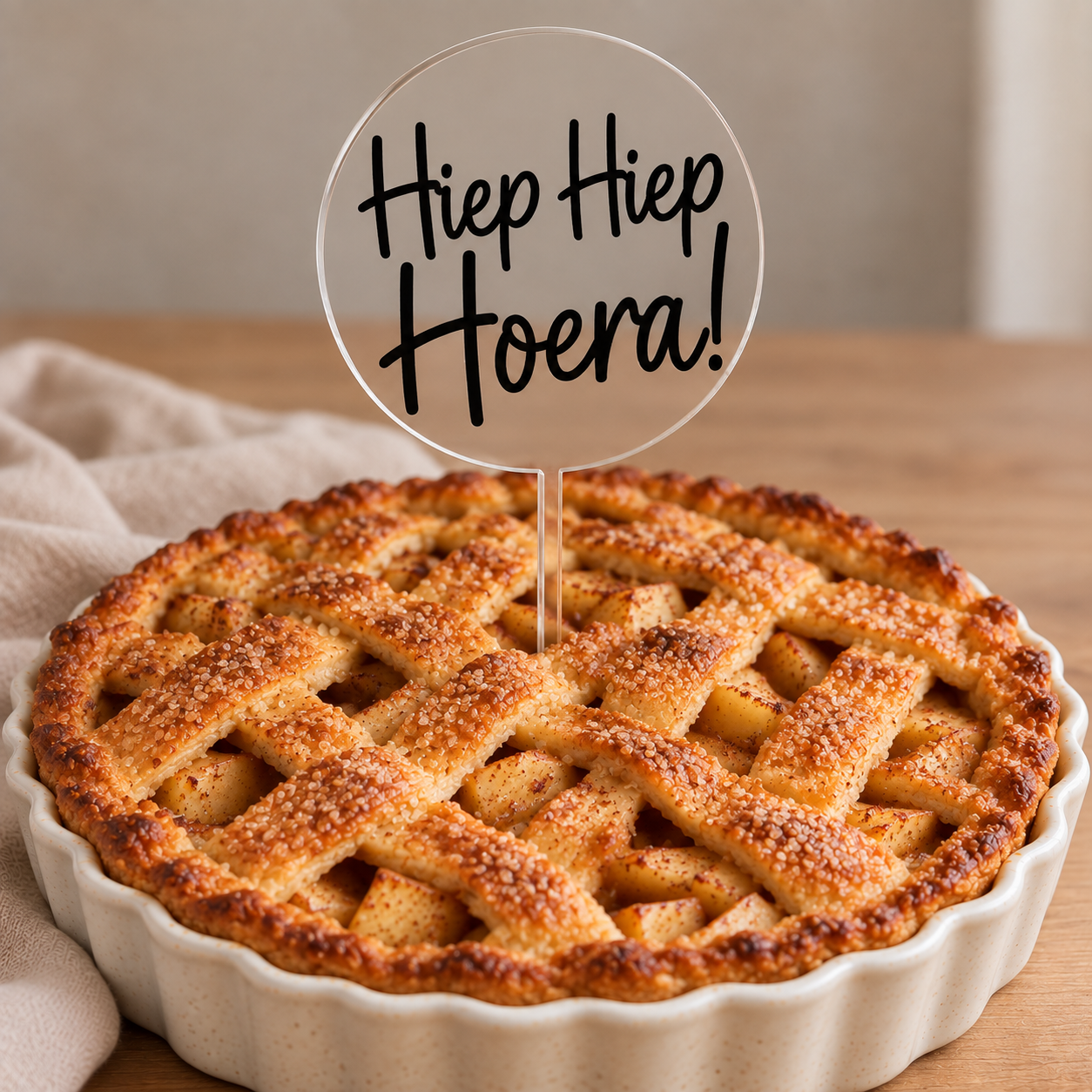 Taart topper - Hiep hiep hoera!