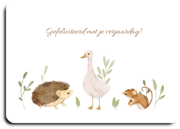 Egel, gans en muis