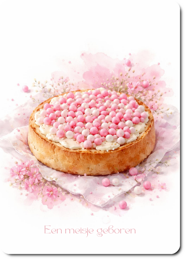 Beschuit met roze muisjes