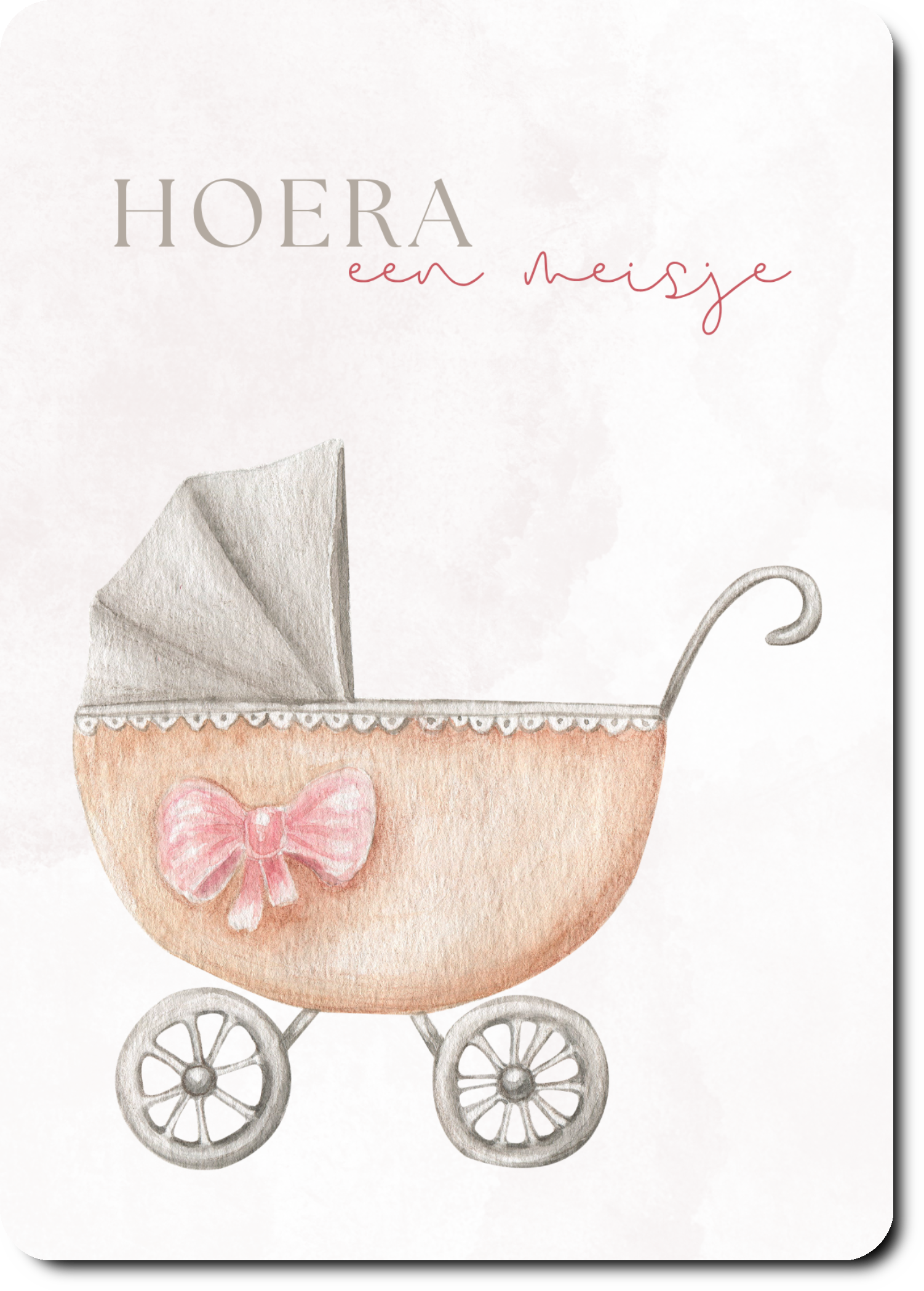 Roze kinderwagen