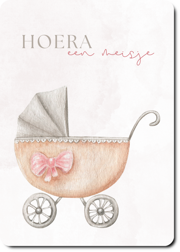 Roze kinderwagen
