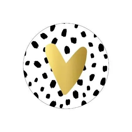 Sluitsticker - Hartje met stippen