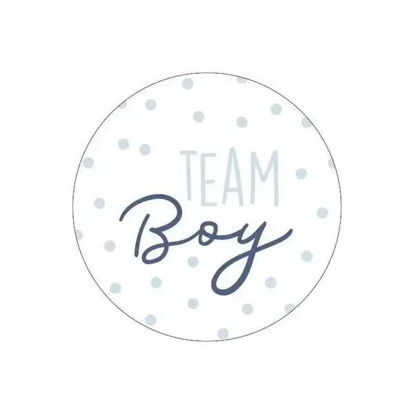 Sluitsticker - Team boy - wit