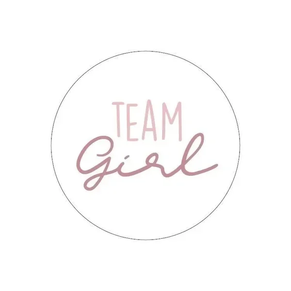 Sluitsticker - Team girl - wit