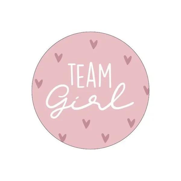 Sluitsticker - Team girl - roze