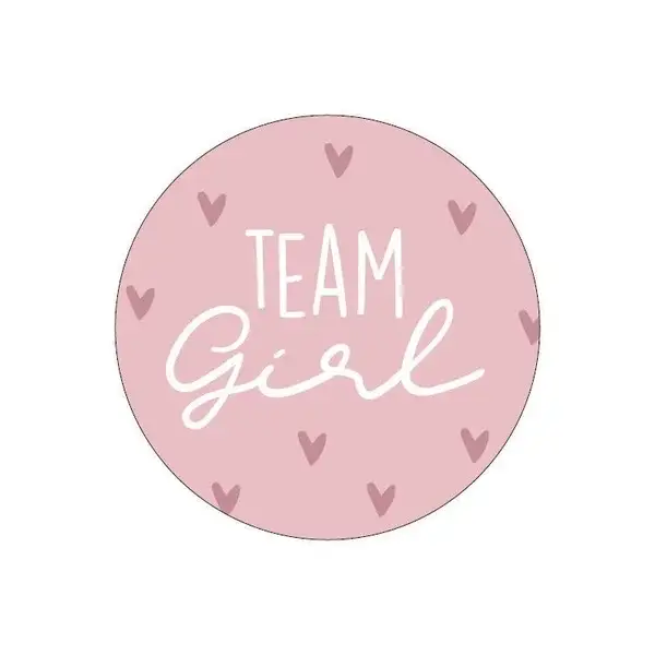 Sluitsticker - Team girl - roze