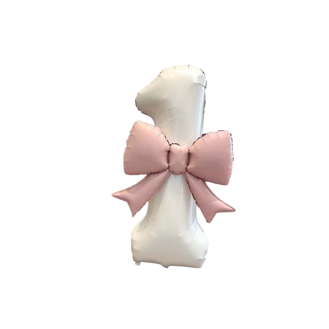 Cijferballon met strik - 1