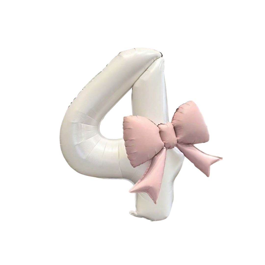 Cijferballon met strik - 4