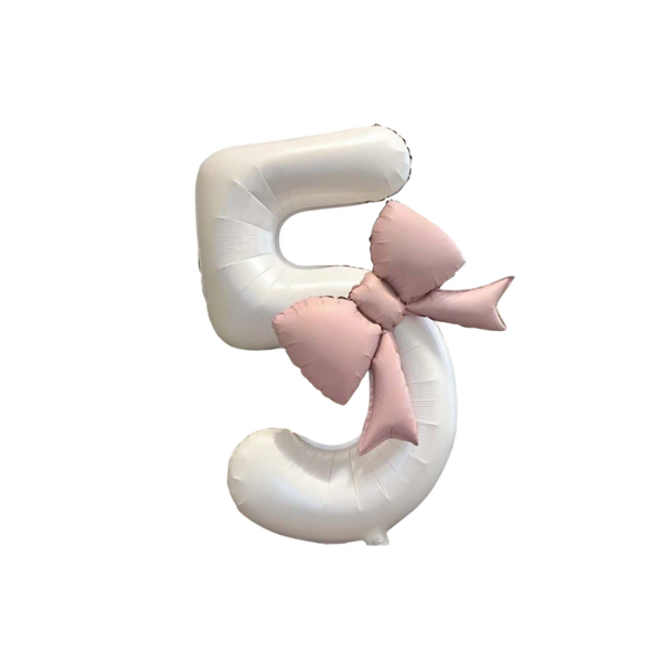 Cijferballon met strik - 5