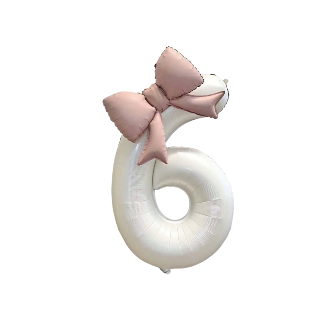 Cijferballon met strik - 6