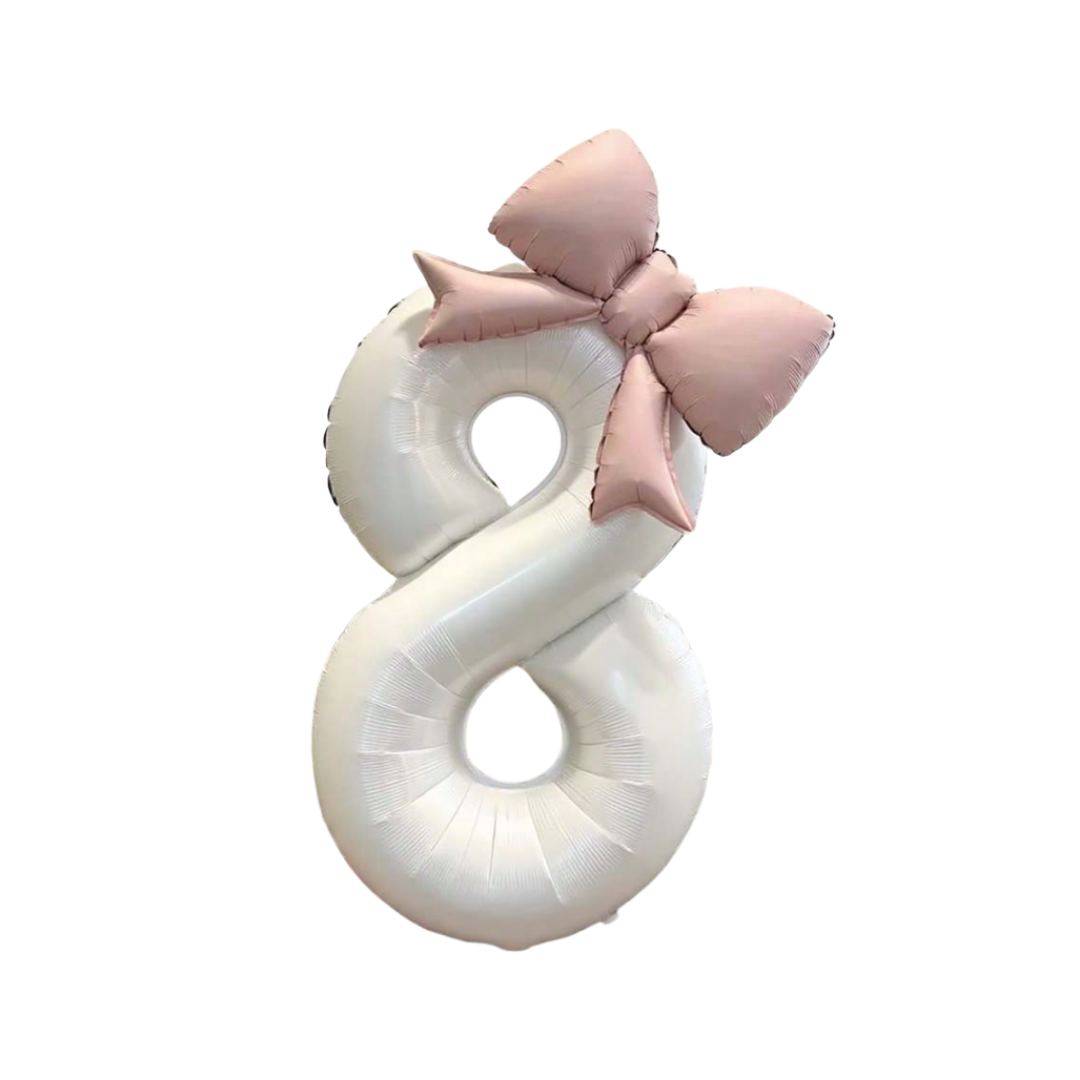 Cijferballon met strik - 8