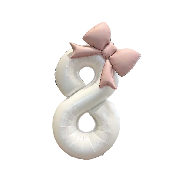 Cijferballon met strik - 8