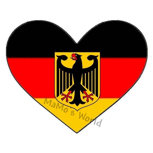 Aufkleber - Flagge - Deutschland - Herzform - versch. Größen